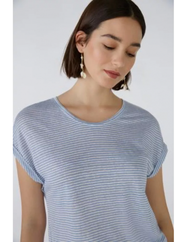 Oui Striped Linen T-Shirt En savoir plus