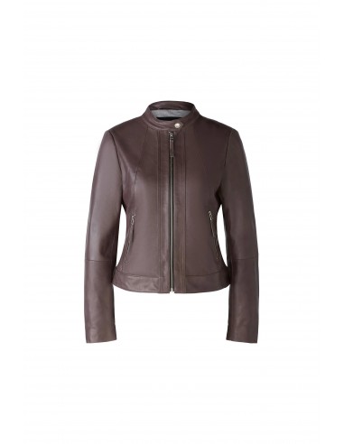 Oui Collarless Leather Biker Jacket acheter en ligne