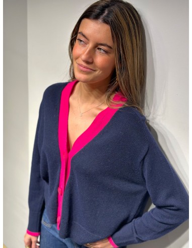 Vilagallo Colour Block Trim Cardigan ouvre sa boutique