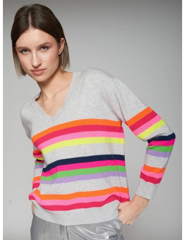 Vilagallo V-Neck Striped Sweater les ligaments