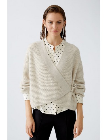 Oui Wool Blend Wrap Sweater une grave pollution 