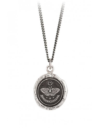 Pyrrha "Seek The Light" Talisman Necklace with 18" Fine Curb Chain (1.5mm) français