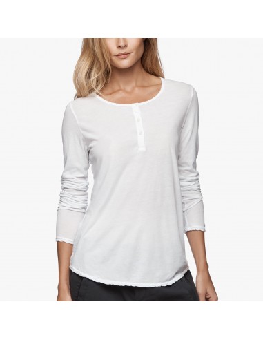 Button Down Henley - White Amélioration de cerveau avec