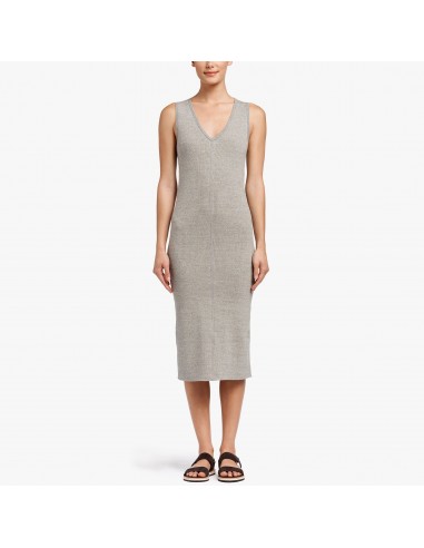 Contrast Binding Fitted Rib Dress - Pale Heather Grey acheter en ligne